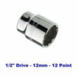 Socket 1/2" Drive 12mm 12-Point - Sidchrome