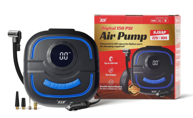 Digital Inflator and WorkLight 150 PSI Air Pump 12V/10A SJSAP - SJS