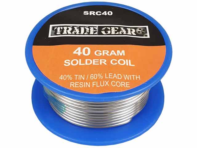 Solder Coil 40g 1.6mm 40% Tin / 60% Lead Resin Flux Core - Trade Gear