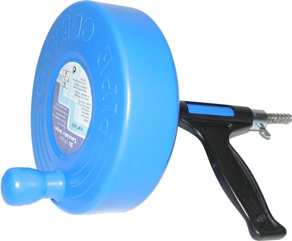 Sink & Drain 1/4" X 25ft Snake Auger Cleaner 25Ltr In Plastic Case - Tool King