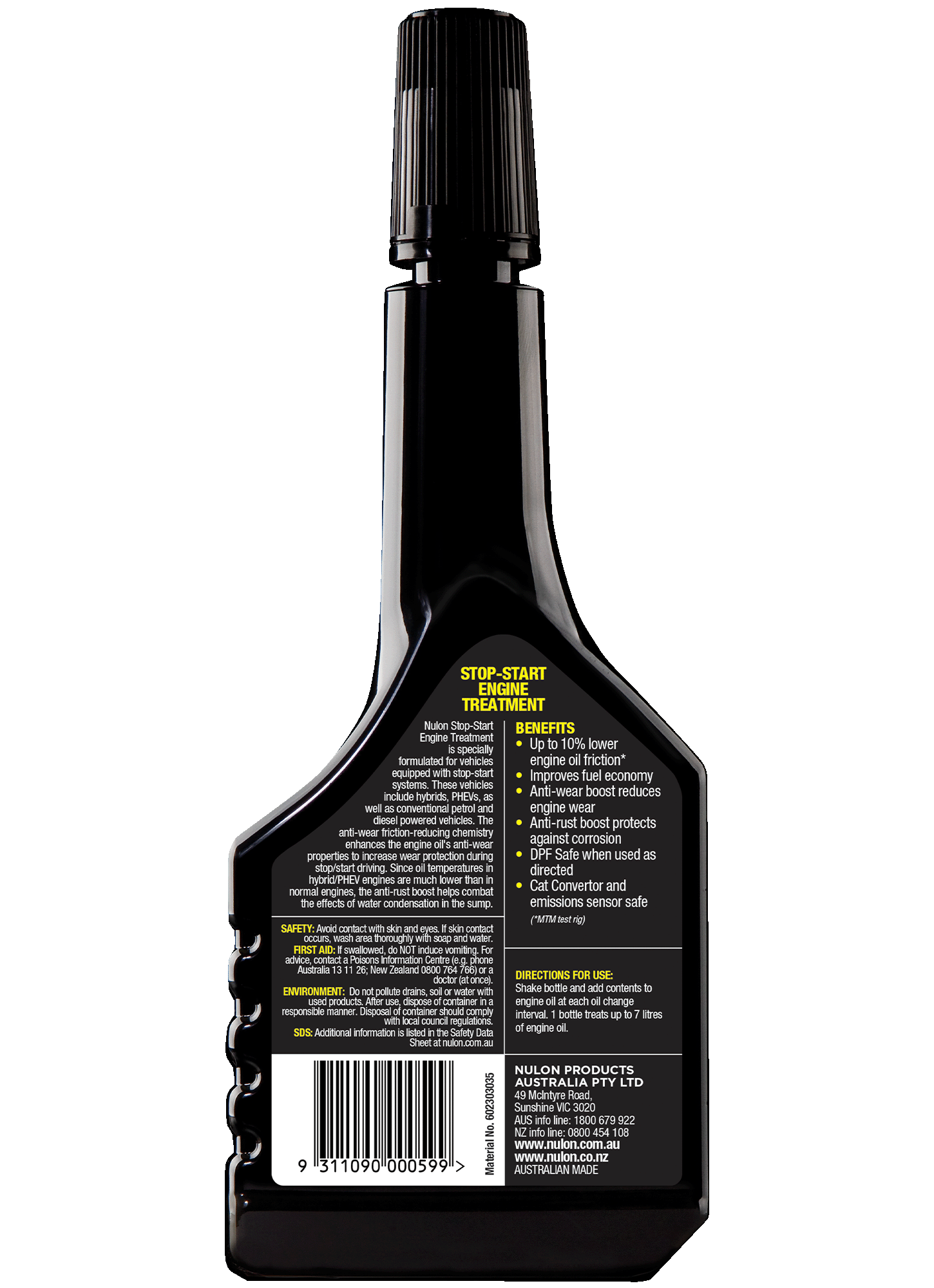 Stop Start Petrol & Diesel 300ml Engine Treatment - Nulon
