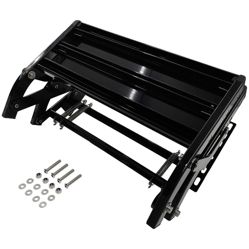 Double Caravan Step With Screws Kit Aluminum Black Pull Out Folding Fit For RV Camper Trailer STEP-003 - Machter