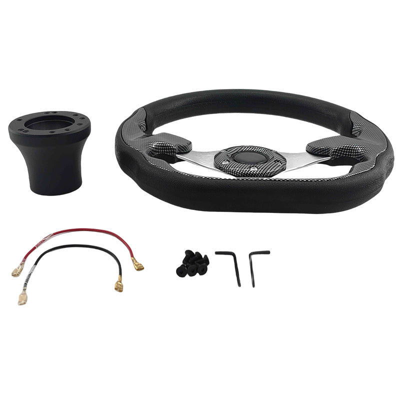Golf Cart Steering Wheel Fit For EZGO TXT RXV Valor Marathon Adapter Black Upgrade SWHEEL-EZGO - Machter