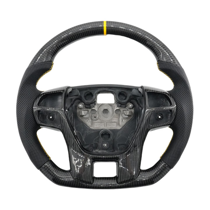 Steering Wheel Leather + Carbon Fibre Yellow Line Fit For Ford Ranger PX2 PX3 Everest UA SWHEEL-FD001 - Machter