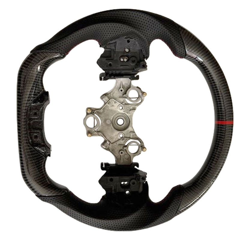 Carbon Fiber Steering Wheel Red Strip Fit For Isuzu D-Max RG 3.0L Diesel 07/2020-2024 SWHEEL-IS002 - Machter