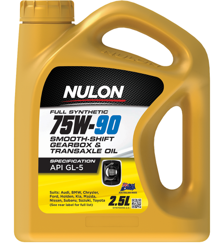 Full Synthetic 75W-90 Performance Manual Transaxle Oil 2.5L - Nulon