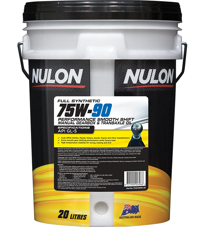 Full Synthetic 75W-90 Performance Manual, Transaxle Oil - Nulon 20L