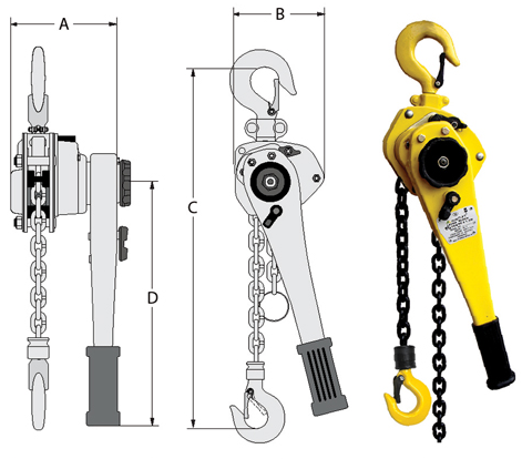 Industrial Lever Block 1.5M Model AL-3 1.6T - Austlift