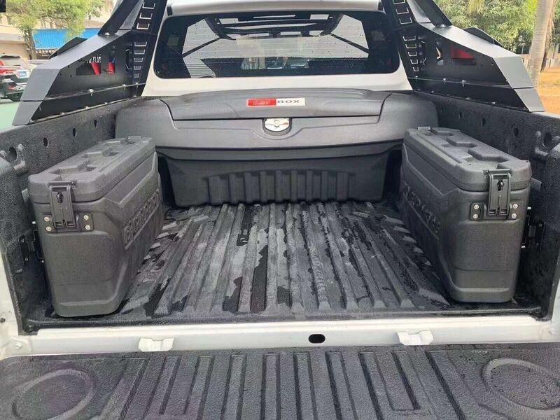 1 x Ute Tub Storage Box Side Universal Side Back Tool Box Lockable Trailer Black TBOX-001 - Machter
