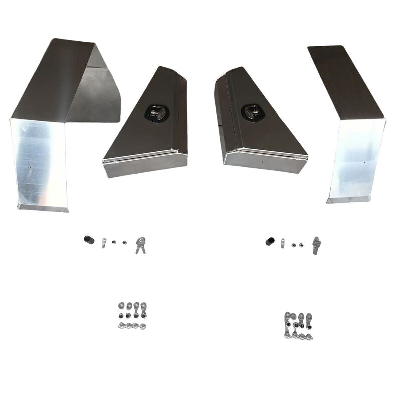 Pair Aluminium 780mm Double Tapered Under Tray Ute Tool Box + Flare Mud Guards TBOX-002 - Machter