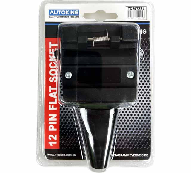 Trailer Socket 12 Pin Flat With Nylon Housing - AUTOKING