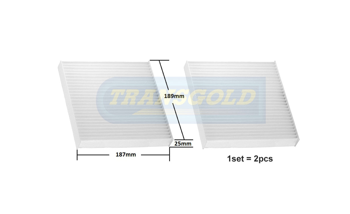 Cabin Filter Fits BMW X3 09/10 On, X4 2014 On (2pcs, Set) WACF0189 TCF340 - Transgold | Universal Auto Spares