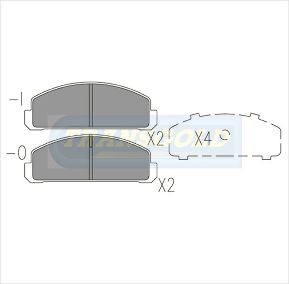 Brake Pads Front Fits Mazda 323, Glc '77-80, Mirage '79-84 TG0153N - Transgold | Universal Auto Spares