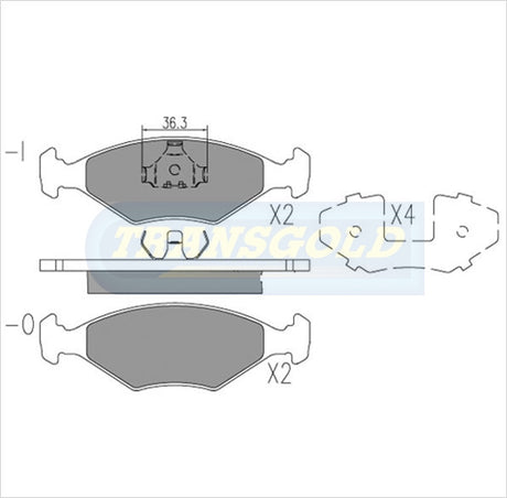Brake Pads Front Fits Ford Escort, Fiesta 1980-1990 TG0212N - Transgold | Universal Auto Spares