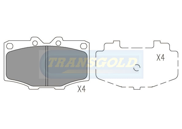 Brake Pads Front Fits Toyota Hilux, 4 Runner, Landcruiser TG0288N - Transgold | Universal Auto Spares