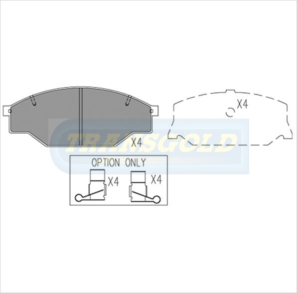 Brake Pads Front Fits Toyota Hiace, Hilux, Commuter Bus TG0318N - Transgold | Universal Auto Spares