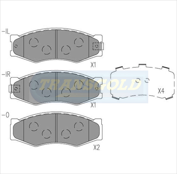 Brake Pads Front Fits Nissan Skyline '86-91, Maxima '85-88/300c/300zx TG0382N - Transgold | Universal Auto Spares