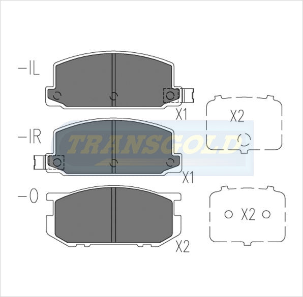 Brake Pads Front Fits Subaru Brat, Brumby, Leone 1981-85 TG0392N - Transgold | Universal Auto Spares