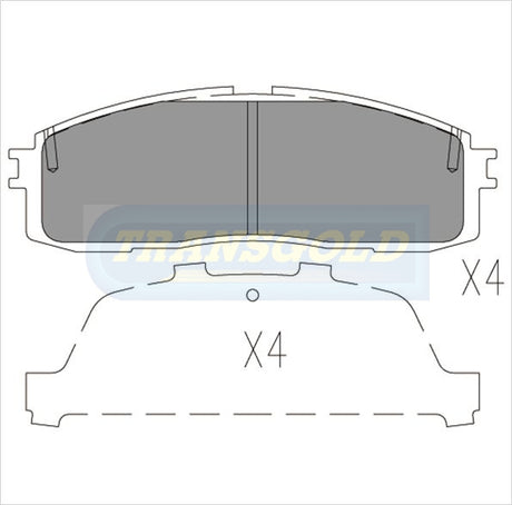 Brake Pads Rear Fits Toyota Supra '85-92, Corona Avanti, Cressida Gl TG0413N - Transgold | Universal Auto Spares
