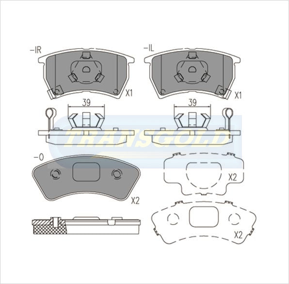 Brake Pads Front Fits Laser Ke, Wagon '87-90, Meteor '85-89 TG0427N - Transgold | Universal Auto Spares