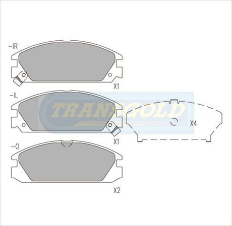 Brake Pads Front Fits Honda Accord 87-89/ Rover 4161 86 On TG0429N - Transgold | Universal Auto Spares