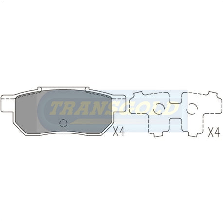 Brake Pads Rear Fits Honda Accord '87-89/prelude '86-88 TG0430N - Transgold | Universal Auto Spares