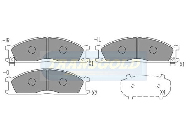 Brake Pads Front Fits Nissan Pick Up, Navarra 92-, Pathfinder 92-95, Urvan TG0438N - Transgold | Universal Auto Spares