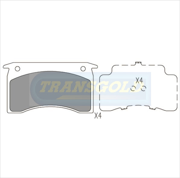 Brake Pads Front Fits Valiant 77-81, Holden 76-80, Torana 1977 TG1029N - Transgold | Universal Auto Spares