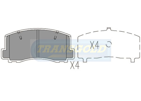 Brake Pads Front Fits Holden Astra, Pulsar, Mitsubishi, Toyota TG1103N - Transgold | Universal Auto Spares