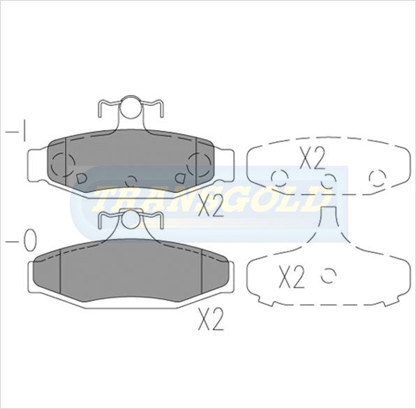 Brake Pads Rear Fits Nissan Skyline TG1106N - Transgold | Universal Auto Spares