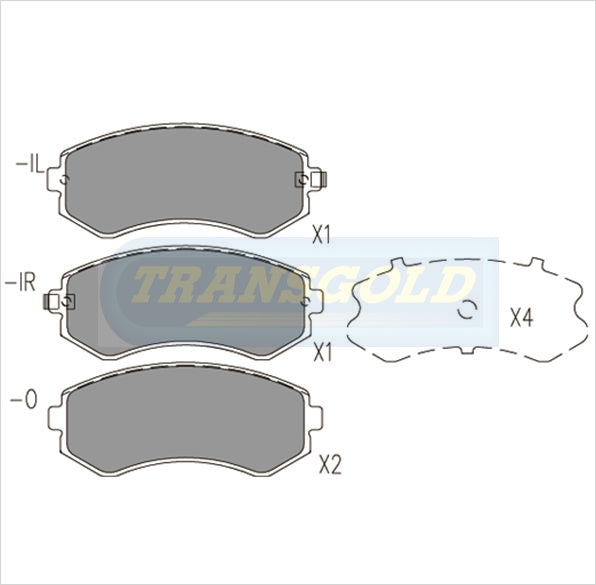 Brake Pads Front Fits Nissan Pulsar N14 2.0 1991, 240 Sx 89-93 TG1148N - Transgold | Universal Auto Spares