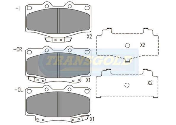 Brake Pads Front Fits Toyota Hilux, Landcruiser TG1149N - Transgold | Universal Auto Spares