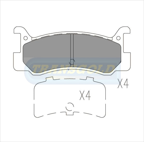 Brake Pads Rear Fits Mazda 323 TG1159N - Transgold | Universal Auto Spares