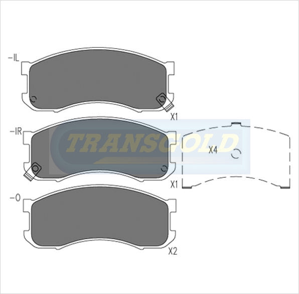 Brake Pads Front Fits Mazda Van Wagon 1989 TG1190N - Transgold | Universal Auto Spares