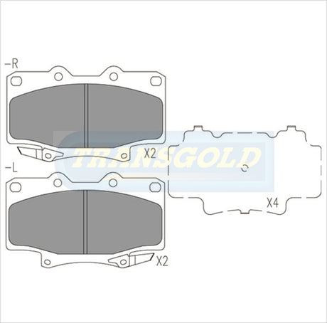 Brake Pads Front Fits Toyota Landcruiser TG1199N - Transgold | Universal Auto Spares