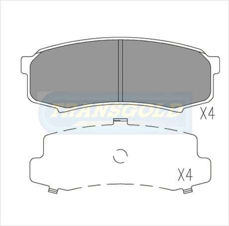 Brake Pads Rear Fits Toyota Landcruiser 90- TG200N - Transgold | Universal Auto Spares