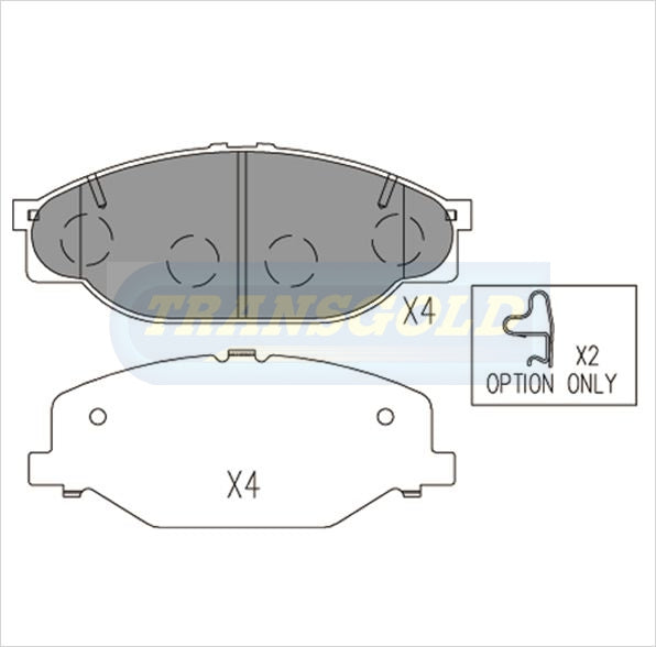 Brake Pads Front Fits Toyota HiAce TG1205N - Transgold | Universal Auto Spares