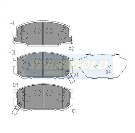 Brake Pads Front Fits Toyota Tarago Tcr10, 11, 20 1990- TG1208N - Transgold | Universal Auto Spares