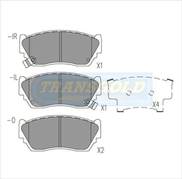 Brake Pads Front Fits Nissan NX, Sentra 1.6 1991-93 TG1210N - Transgold | Universal Auto Spares
