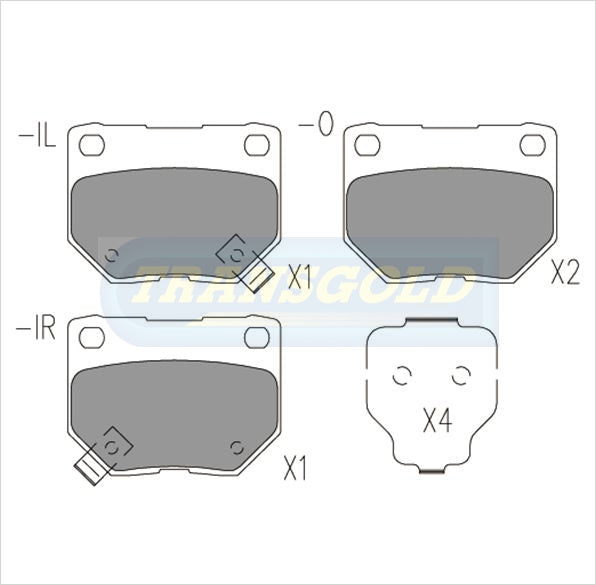 Brake Pads Rear Fits Nissan 300zx Turbo 89-/97, Skyline Ctr 89-93 TG1220N - Transgold | Universal Auto Spares