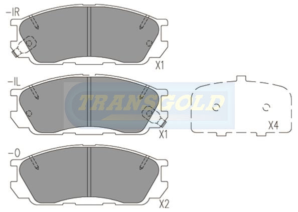 Brake Pads Front Fits Mazda 929 V6,4ws Sedan 91-97 TG1221N - Transgold | Universal Auto Spares