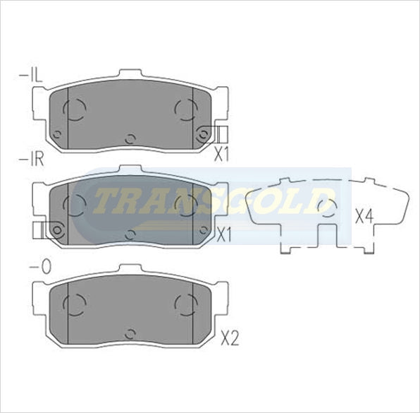 Brake Pads Rear Fits Nissan Bluebird, Pulsar, Sentra, Stanza, Maxima TG1247N - Transgold | Universal Auto Spares