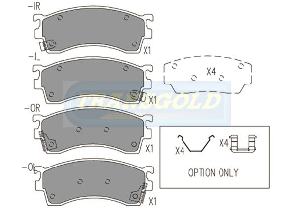Brake Pads Front Fits Telstar 92 On, Probe 94 On, Mazda 626 92 On, Mx6 92 On TG1255N - Transgold | Universal Auto Spares