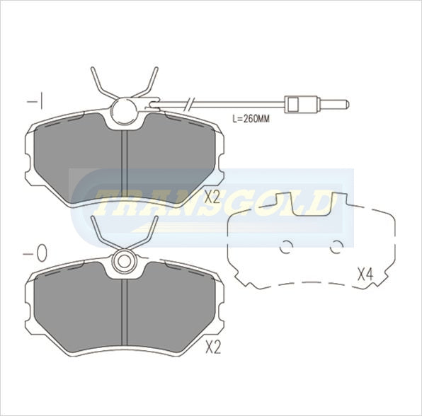 Brake Pads Front Fits Peugeot 405 Series 1.9 Gri,Sri Petrol & Diesel TG1258N - Transgold | Universal Auto Spares