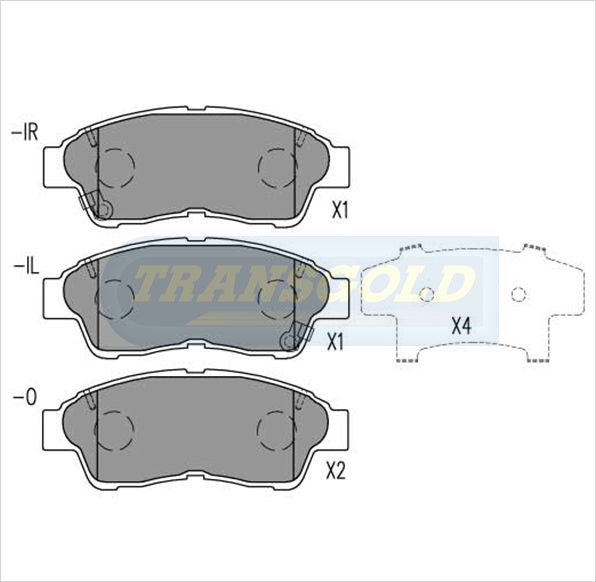 Brake Pads Front Fits Toyota Wide Body Camry, Apollo TG1267N - Transgold | Universal Auto Spares
