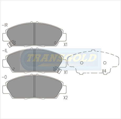 Brake Pads Front Fits Honda Prelude '92 On TG1268N - Transgold | Universal Auto Spares