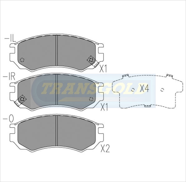 Brake Pads Front Fits Nissan Pulsar, Stanza 95 On, Sentra, Nz-R 91 On TG1281N - Transgold | Universal Auto Spares