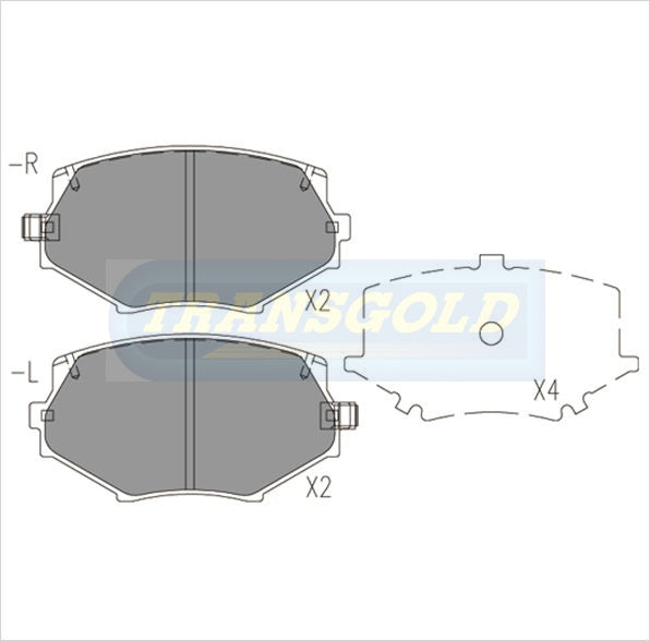 Brake Pads Front Fits Mazda Mxd-5 2.D 1.8L 11/93-01 TG1282N - Transgold | Universal Auto Spares