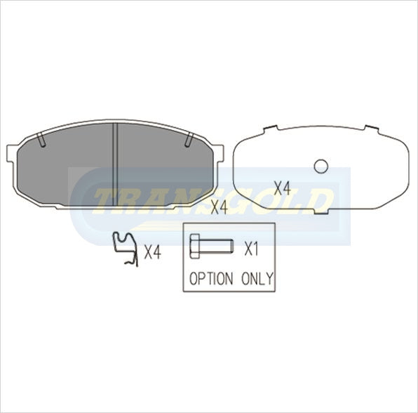Brake Pads Front Fits Mazda Astina 323 1.8 94-On TG1287N - Transgold | Universal Auto Spares