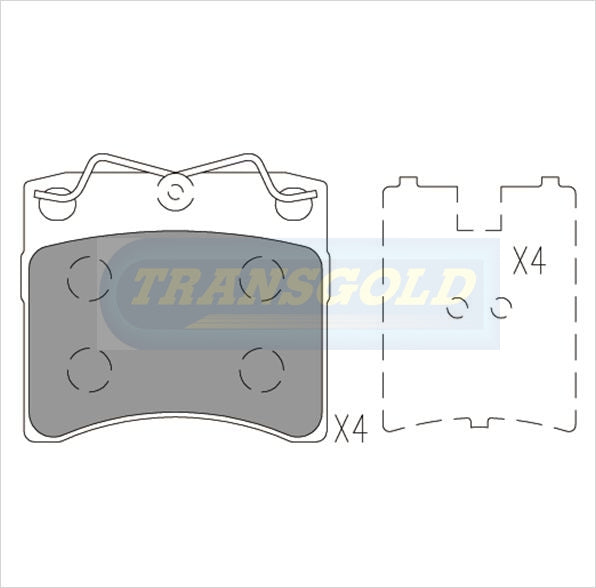 Brake Pads Front Fits Transporter T4 '92 On TG1290N - Transgold | Universal Auto Spares